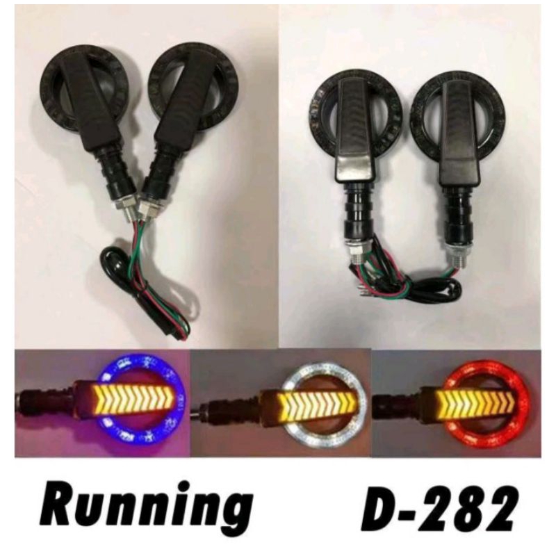 Sein Sen Motor Variasi Running 2 Warna Led Sein Running Panah Bulat Byson Thunder Vixion Megapro