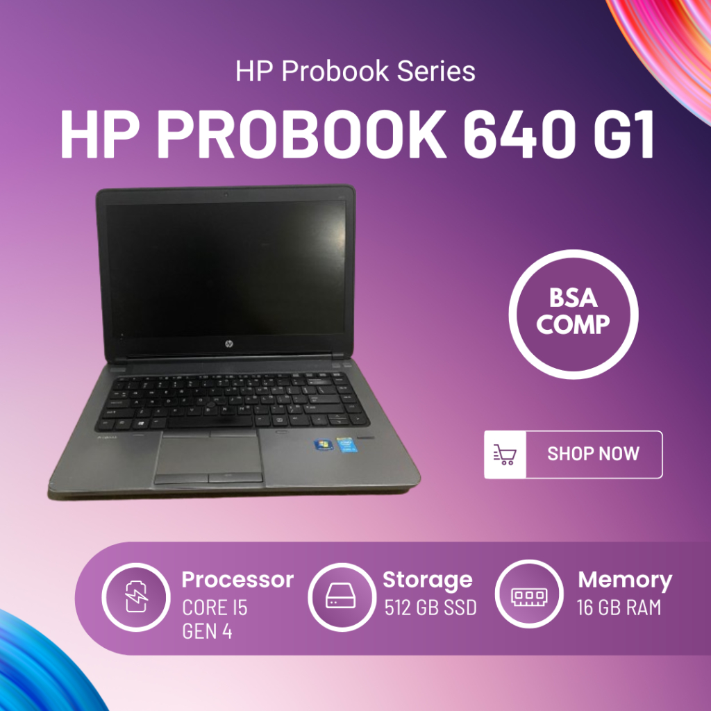 HP 640 Core i5 Gen 4 | RAM 8GB | SSD 256GB | Mulus / Original / Berkualitas / Bergaransi | Laptop Co