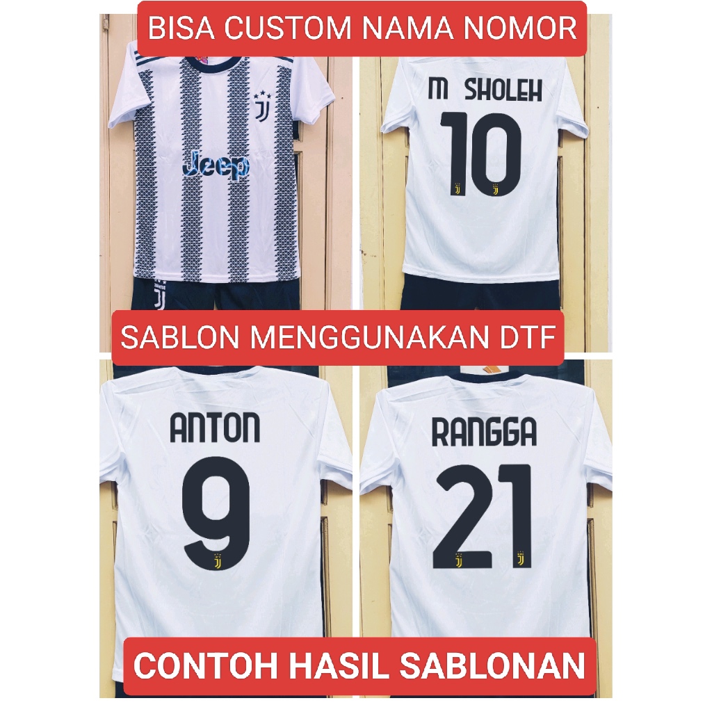 jersey baju bola anak juventos putih/stelan jersey bola anak/baju futsal anak size 0-13thn