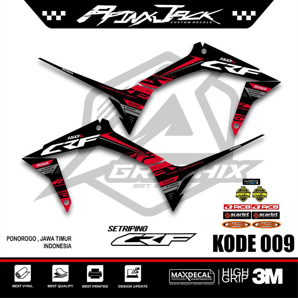 STRIPING CRF KEREN KODE 009 / STIKER CRF