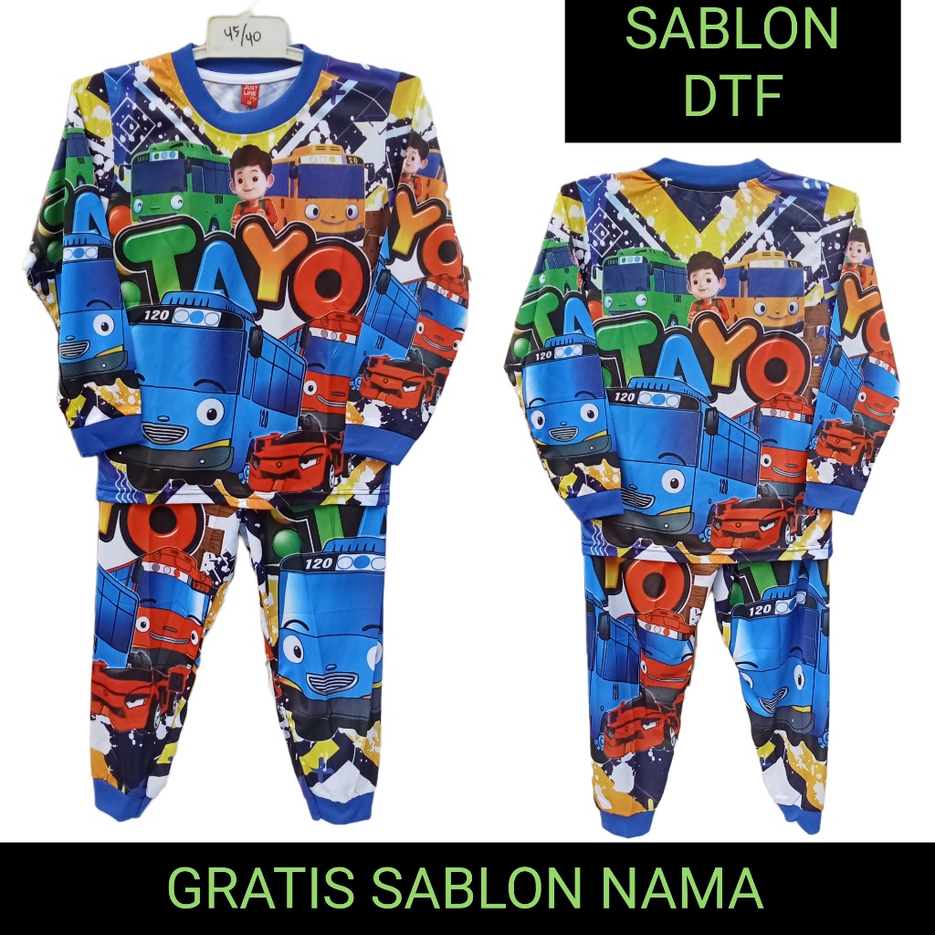 baju tidur anak tayo Setelan baju tidur tayo little bus 4-12 thn