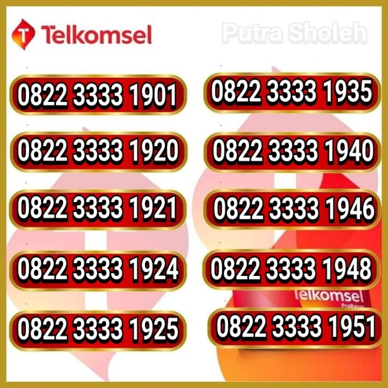 Kartu Telkomsel Nomor Cantik Loop Seri Kwartet Tahun Bola COMBO SAKTI