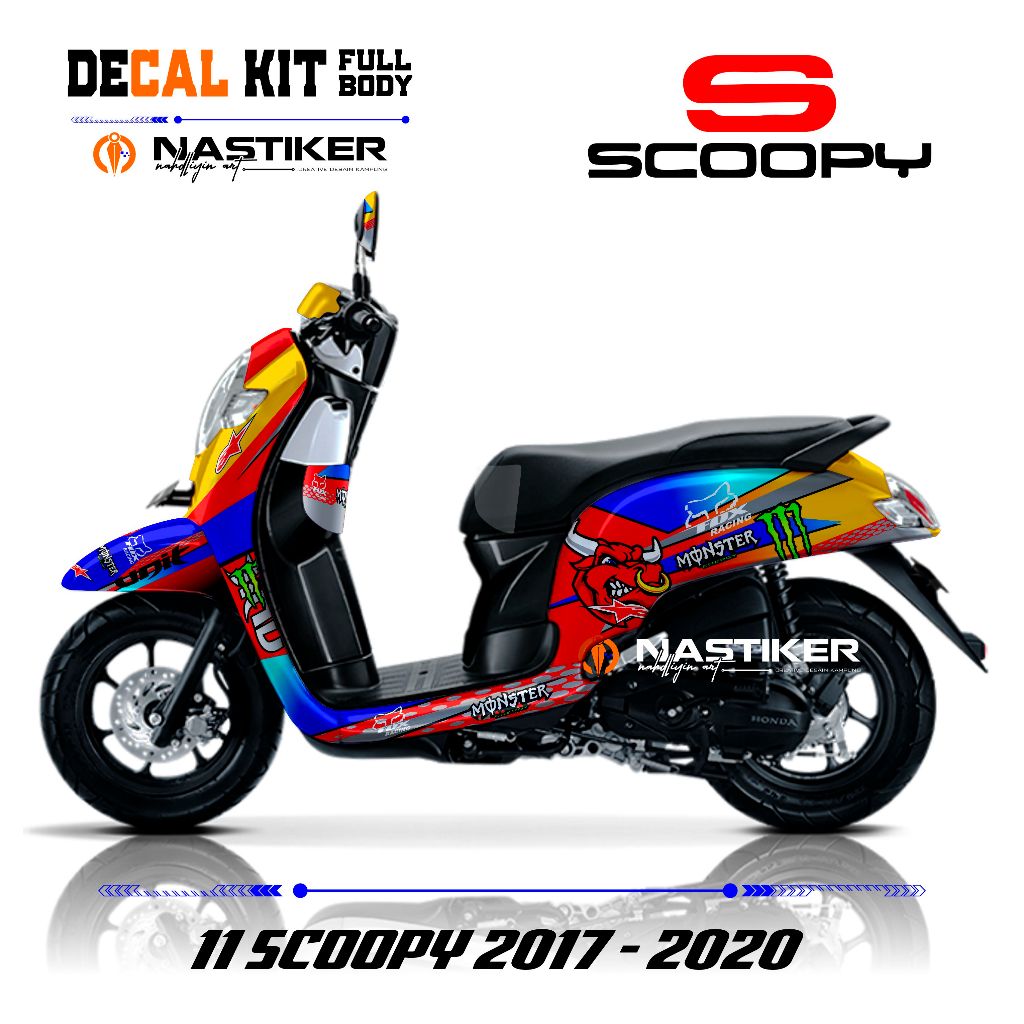 Decal scoopy FULLBODY 2017 - 2019 banteng / STIKER DECAL SCOOPY 2017 2018 2019 SIMPLE KEREN