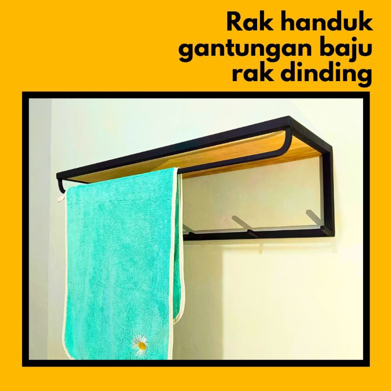 RAK HANDUK, GANTUNGAN BAJU, RAK DINDING, KAPSTOK, HANGER, INDUSTRIAL, KAYU, BESI, KUAT, ESTETIK
