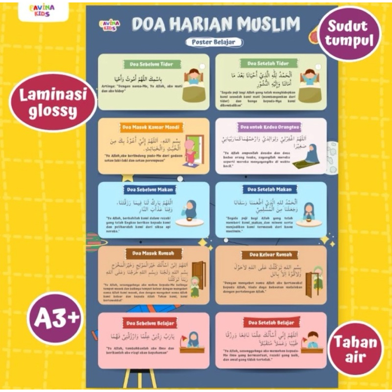 Poster Belajar Doa doa Harian Anak Muslim