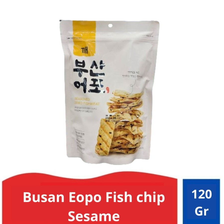 

Busan Eopo Fish Chips Sesame/ Kerupuk Ikan wijen korea 120gr