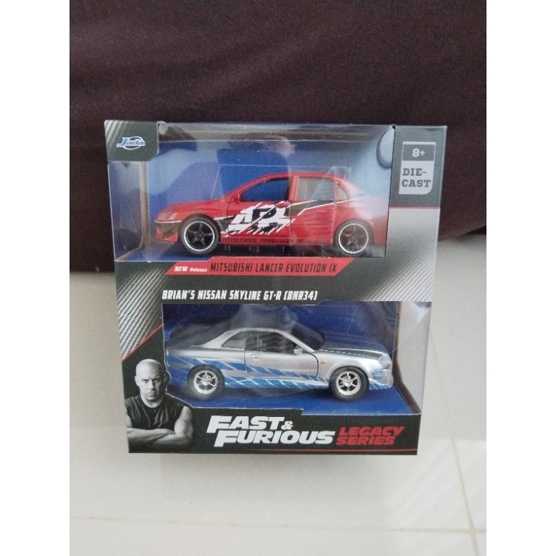 mitsubishi lancer evolution IX vs nissan skyline gt R (bnr34) jada fast furious