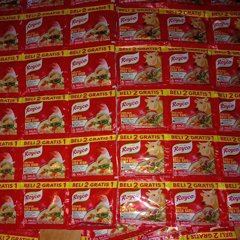 

Royco bumbu kaldu rasa Sapi dan ayam renceng 12pcs