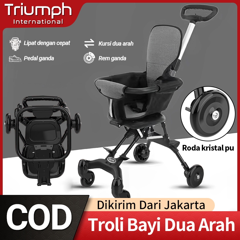 Troli bayi lipat dua arah model ransel/Troli bayi lipat dua arah 4 roda/troli lipat portabel dengan 