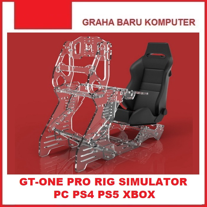 GT-ONE Elite Rig Simulator Racing Kursi Cockpit Gaming PC PS5 Xbox - Modular Acrylic Frame