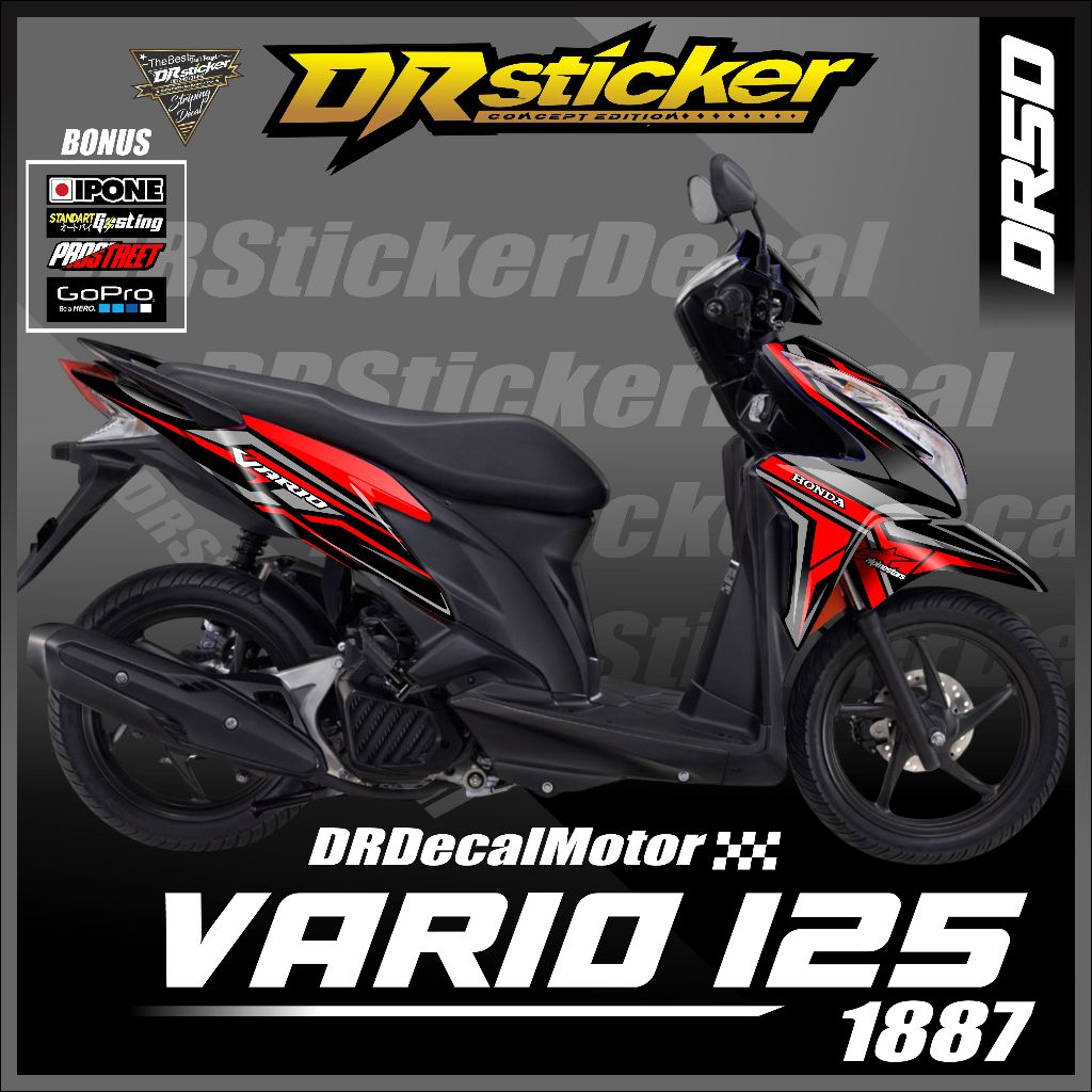 Stiker Decal list motor vario 125 Techno lama Abstrak Keren. Stiker Decal list motor vario 125 old A