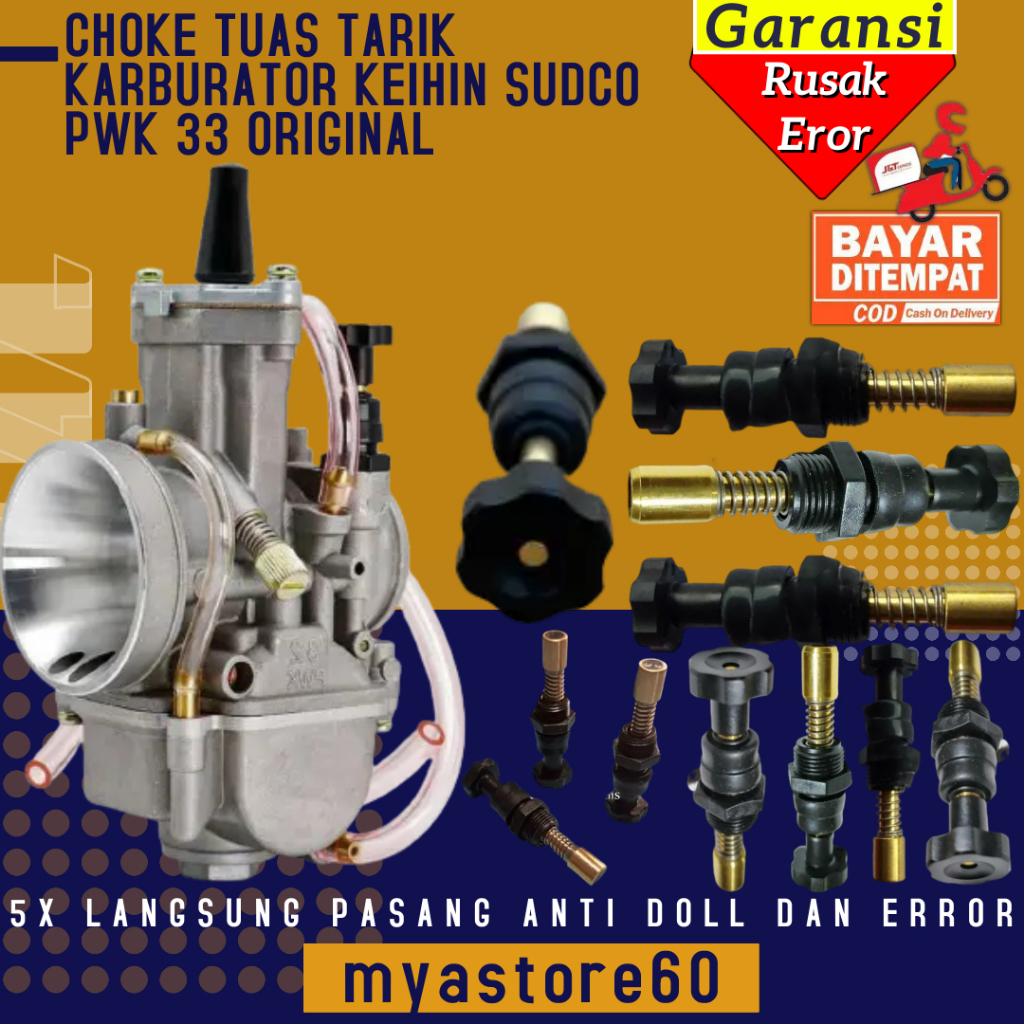 Choke Cuk Tuas Tarik Karburator Karbu Carburator Katup Kontrol Manual PWK33 PWK 33 Keihin Original