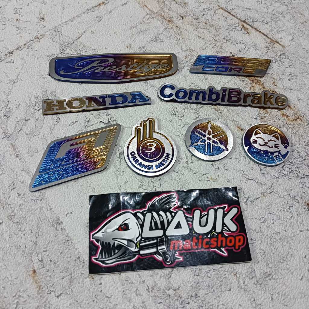 emblem titanium body / emblem titanium logo yamaha / emblem titanium tameng logo kucing dll