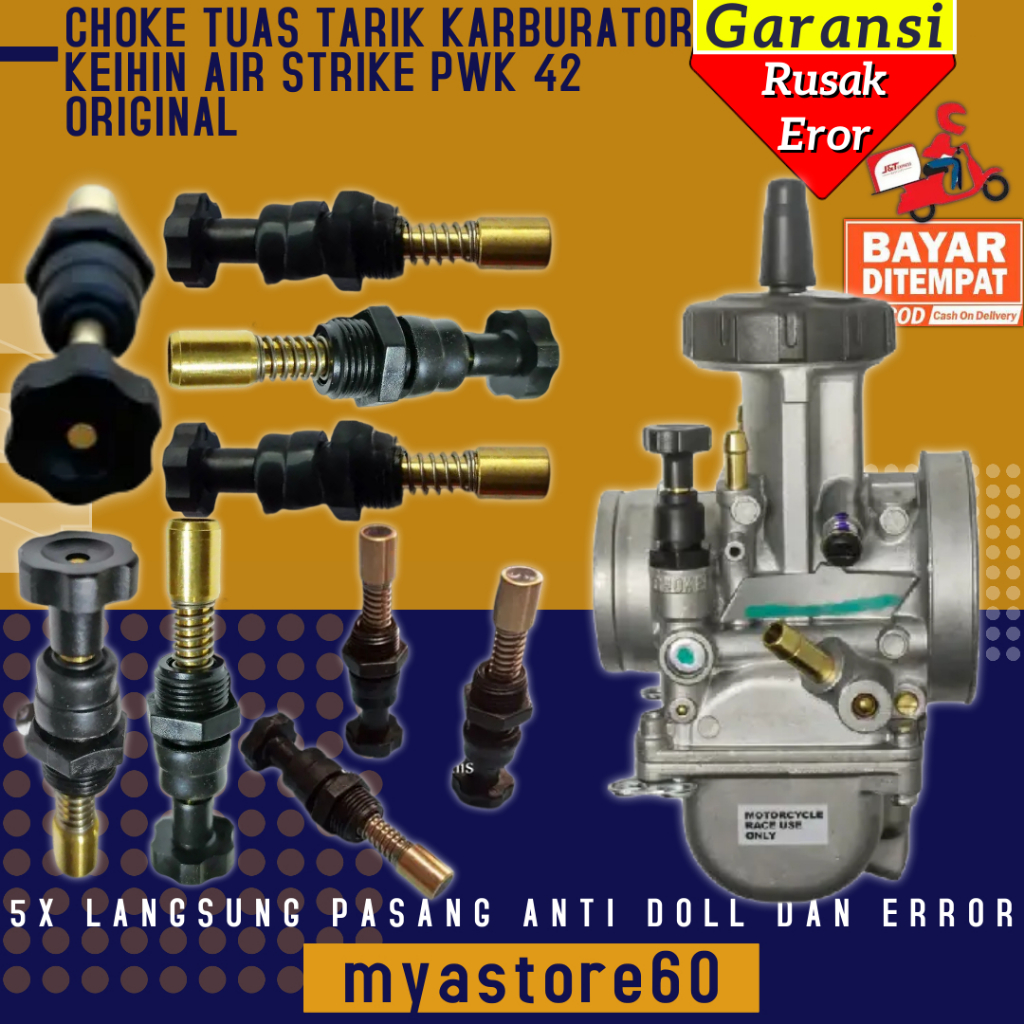 Choke Cuk Tuas Tarik Karburator Karbu Carburator Katup Kontrol Manual PWK42 PWK 42 Keihin Original