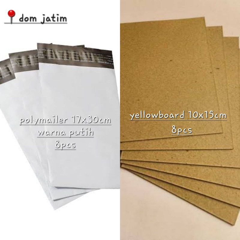 

polymailer 8pcs + yellowboard 8pcs