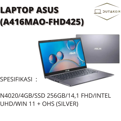 LAPTOP ASUS (A416MAO-FHD425) (WARNA SILVER GEMERLAP)