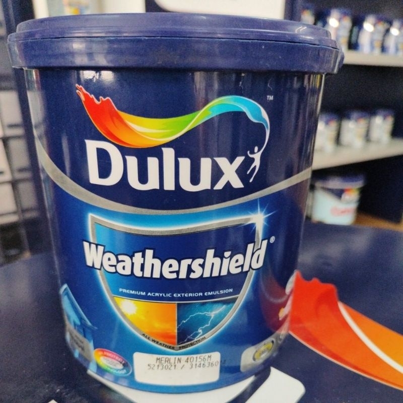 Cat TEMBOK Dulux Weathershield Abu abu Merlin 40156