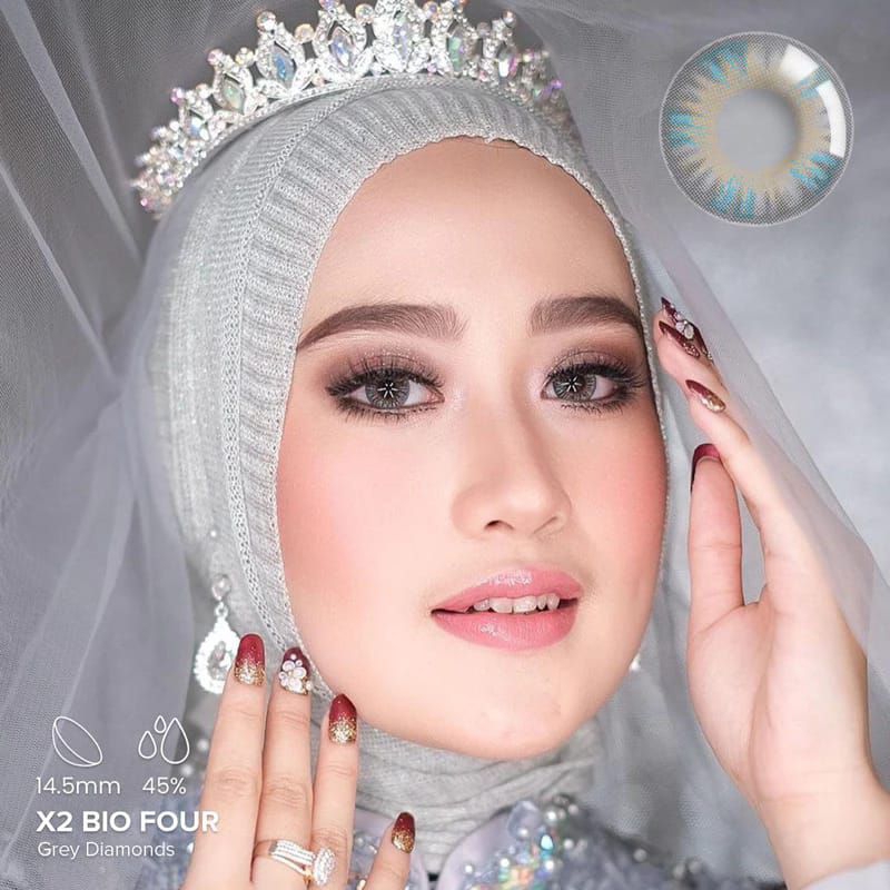 BUY1, GET1 Softlens X2 BIO FOUR Grey Diamond Chocolate Mousse