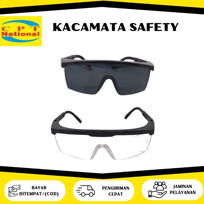 Kacamata Safety Hitam Putih CPT National Safety Glasses Las Clear Dark