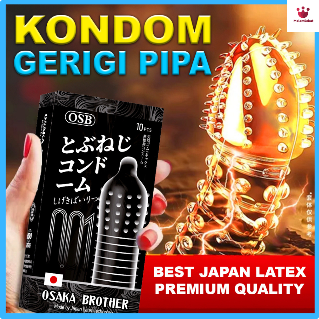 Kondom Berduri Bergergi Osb Hitam - Condom Latex Jepang [Privasi Aman]
