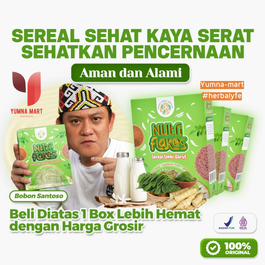

SEREAL NUTRIFLAKES - Original Sereal Umbi Garut Solusi Atasi Asam Lambung Maag Kronis Gerd