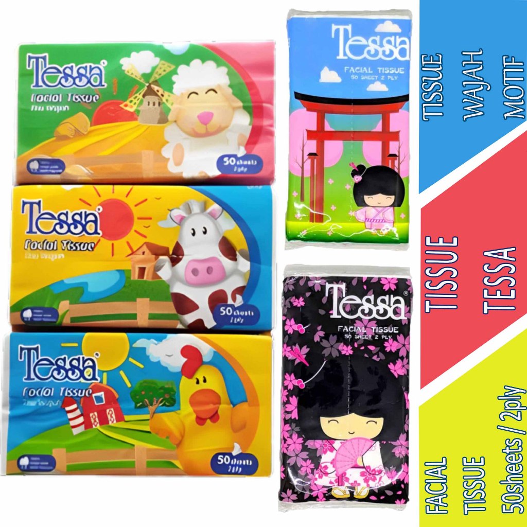 Tissue Serbaguna - Tissue Tessa - Facial Tissue Motif - 50sheet 2ply