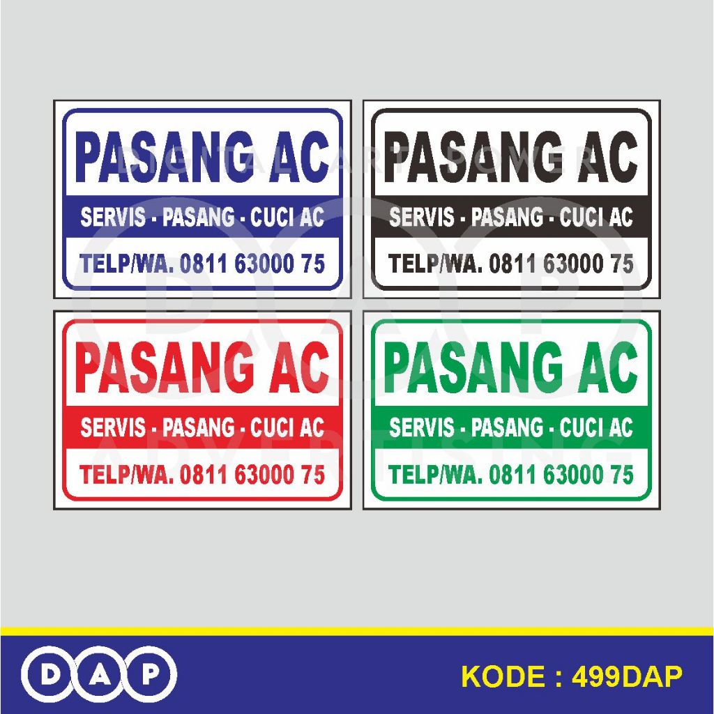 

499 - STIKER JASA PASANG AC - 30 X 20 CM - VINYL - TERBAIK