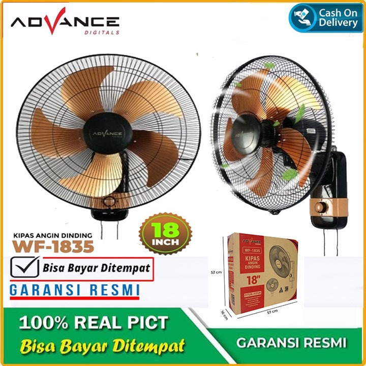 Kipas Angin dinding Advance WF-1835 18 inci baling 5 stainless kipas angin Tornado fan Swing / kipas