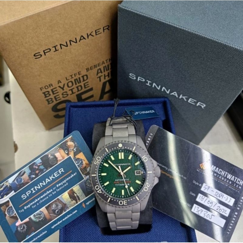 jam pria vintage spinnaker tesei titanium sp-5084-33 original fullset