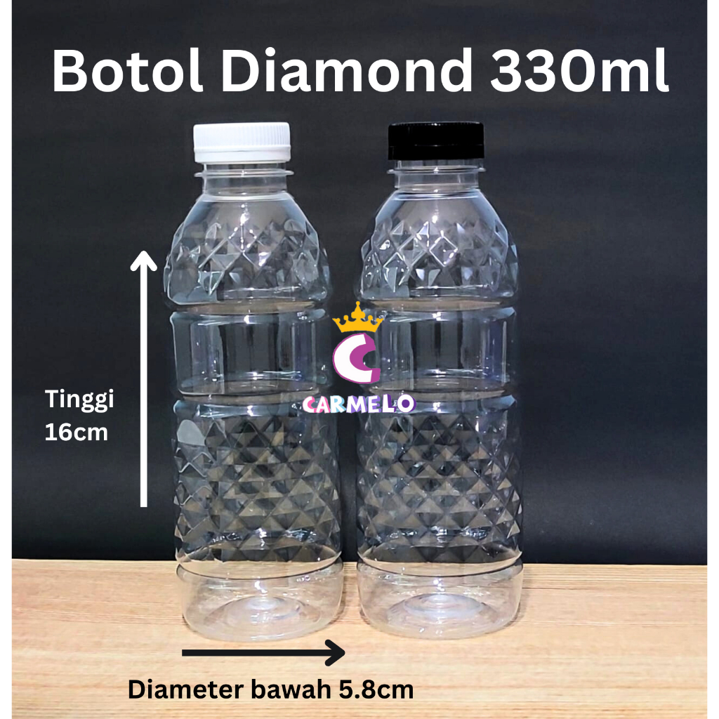 isi 14pc botol plastik sirup kopi unik lucu  Botol Diamond 330ml TEBAL PREMIUM / Botol Minuman / Bot