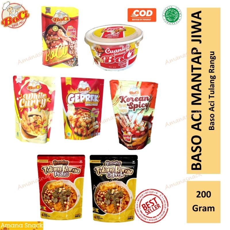 

BOCI Baso aci , Geprek, white curry, korean spicy mantap jiwa toping cuanki lidah tahu sukro cikur empod pedas siomay goreng dan Cuanki boci