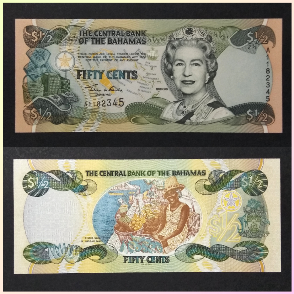 Uang Bahamas 50 Cents 2001