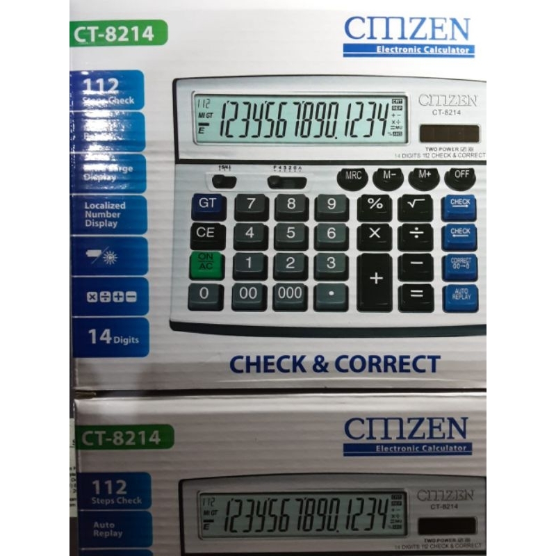 

KALKULATOR CITIZEN CT 8214 / 14 DIGIT CHECK CORRECT