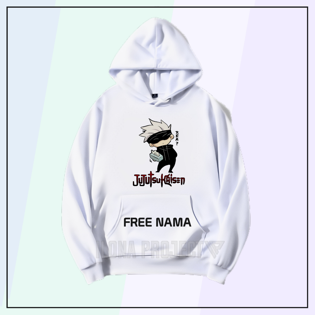 Hoodie Anak Laki Laki Gojo Satoru Jujutsukaisen Bahan Premium
