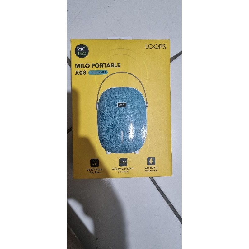 LOOPS MILO PORTABLE X-08 TORQOISE PLAYTIME 7 HOURS GARANSI RESMI TAM 1 YEARS