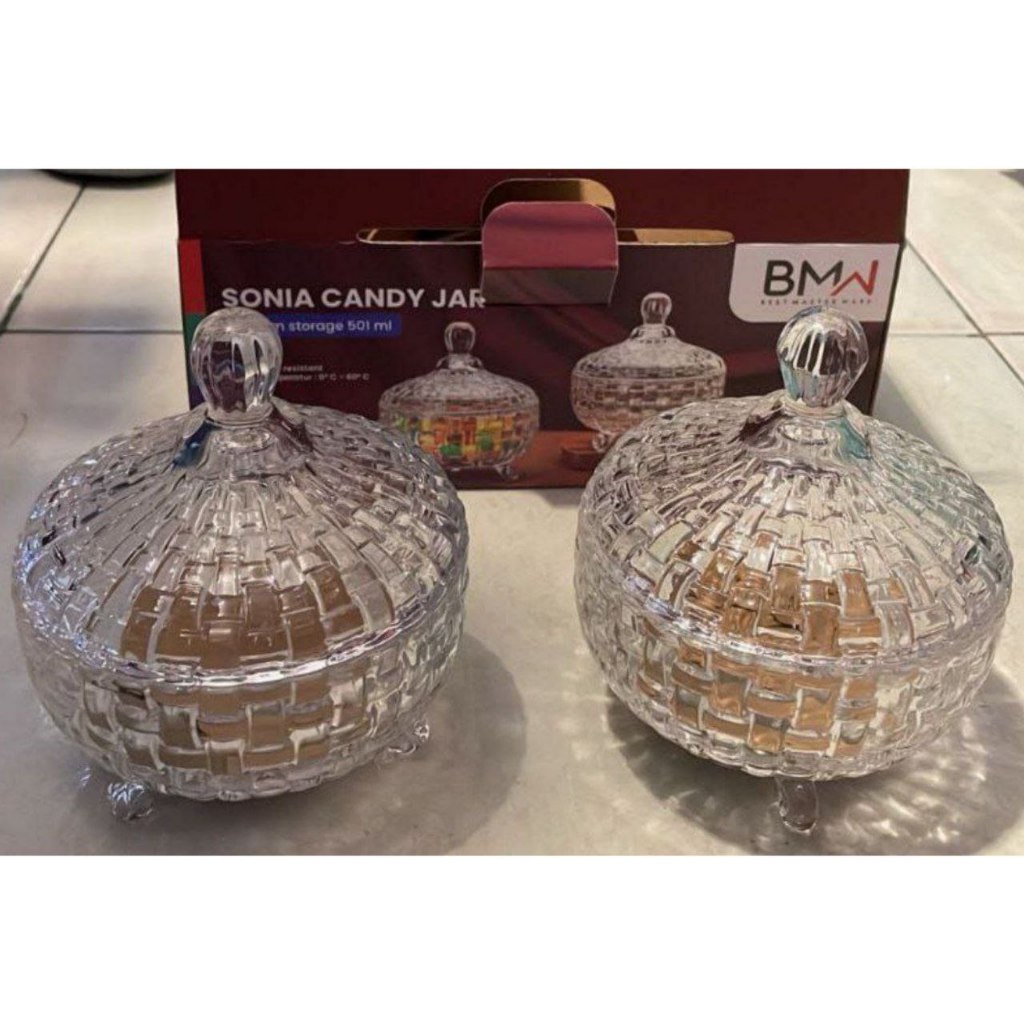 Toples Candy Jar Isi 2 / Toples Kue Lebaran / Toples Permen Lebaran / Toples Kaca 1 Set Isi 2 / Topl