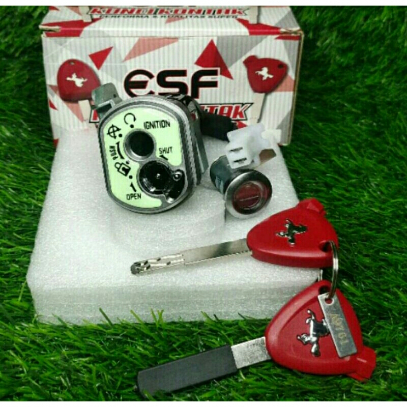 kunci kontak beat kvy karbu Ferrari/kontak beat carbu anti maling komplit esf