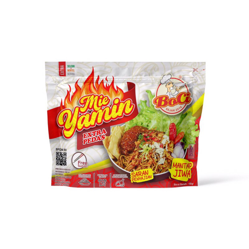 

mie yamin boci mantap jiwa original / asin / extra pedas