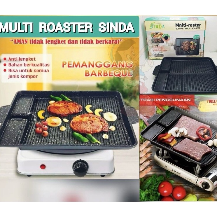 DL MULTI BBQ Grill Pan Yakiniku ORIGINAL Alat Bakaran Anti Lengket  Panggangan KOREAN BBQ Grill Anti
