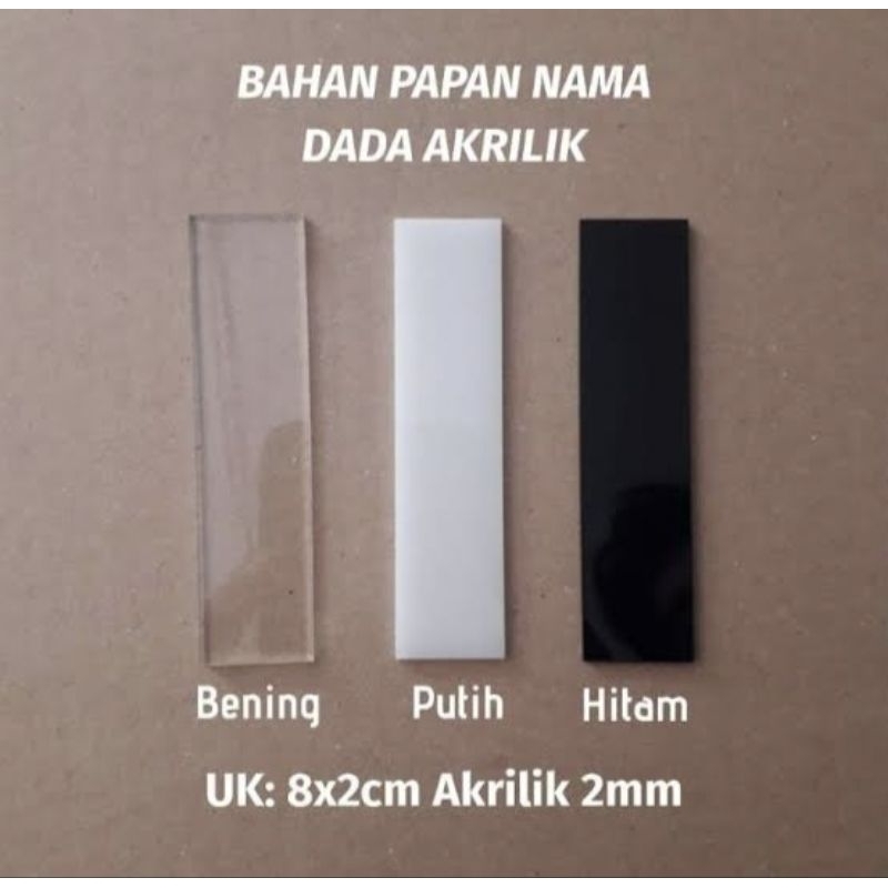 

Akrilik Bahan Nama Dada/Bahan Akrilik Name Tag Murah