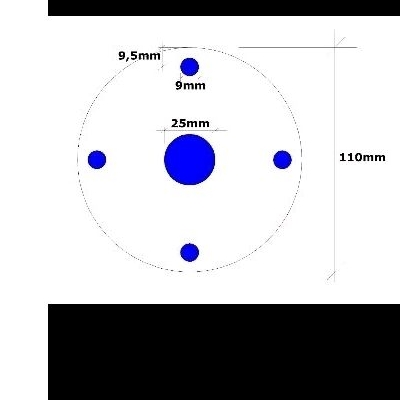Plat Besi 6 mm x Diameter 110 mm / lubang Custom