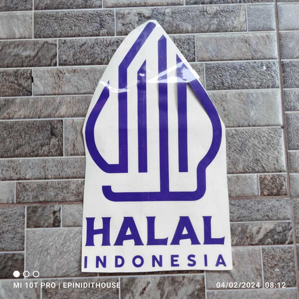 

Halal Indonesia Logo New Baru Cutting Stiker Ungu Makanan Restoran MUI