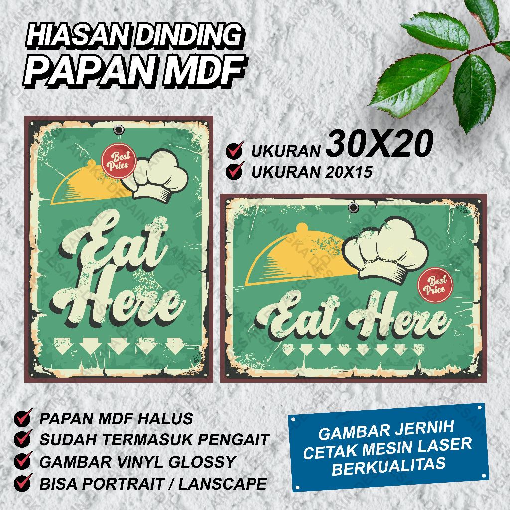 Poster hiasan dinding cafe MDF - Dekorasi dinding MDF - Pajangan poster - Hiasan dinding