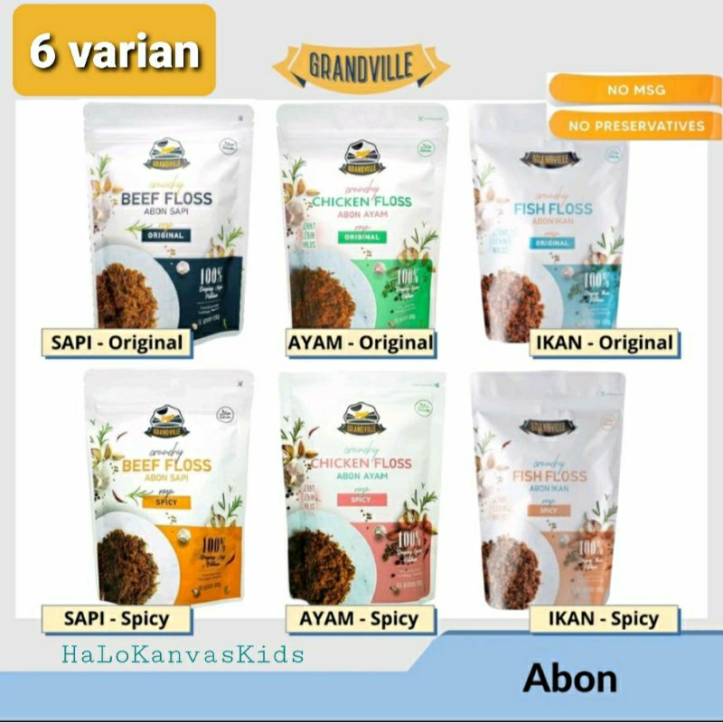 

GRANDVILLE Abon Sapi Ayam Ikan Original 100gr