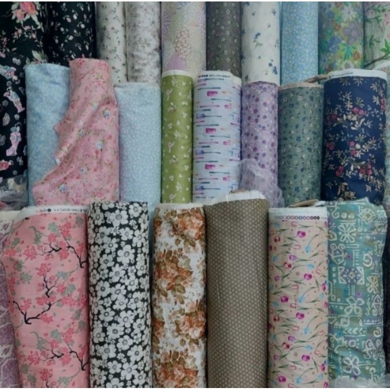 KAIN BAHAN KATUN JEPANG MOTIF KEMBANG BUNGA SAKURA BY TOKAI SENKO