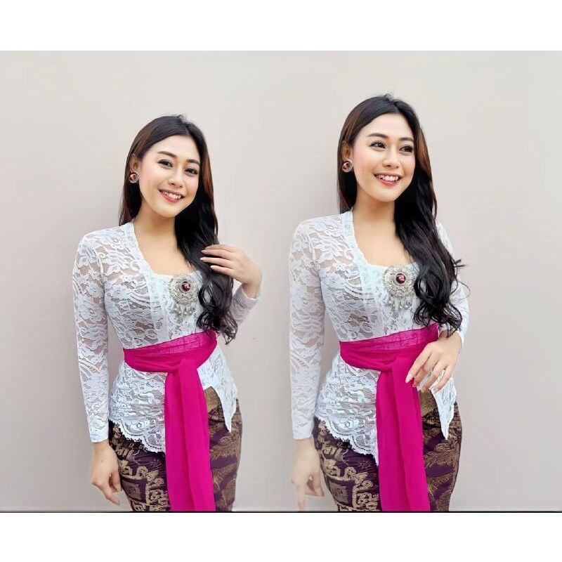 Baju Kebaya Brokat Lengan Panjang Bali Wisuda Modern Murah Atasan Kebaya Brukat Sofia Strecth Melar 