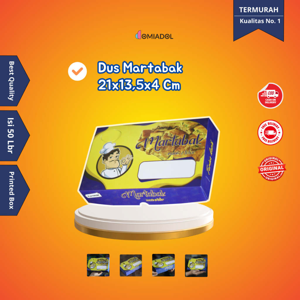 

(50 Pcs) Box Dus Martabak Manis/ Martabak Asin Premium - Ukuran 21x13.5 cm