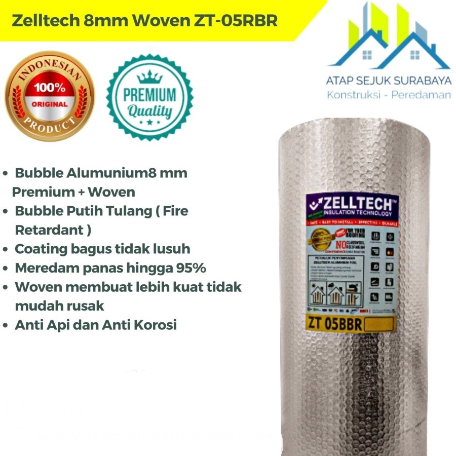 Zeltech Alumunium Woven Bubble Foil Premium FR 8mm