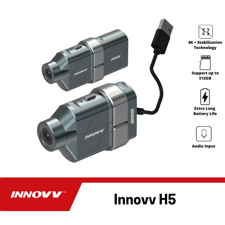 Innovv H5 4K Helmet Camera, Waterproof, Motocam Motor Dashcam dash cam
