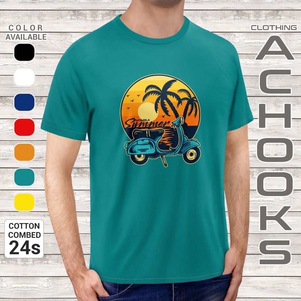 ACHOOKS Kaos Distro Original Katun Combed 24s Vespa / Baju Kaos Vespa Keren
